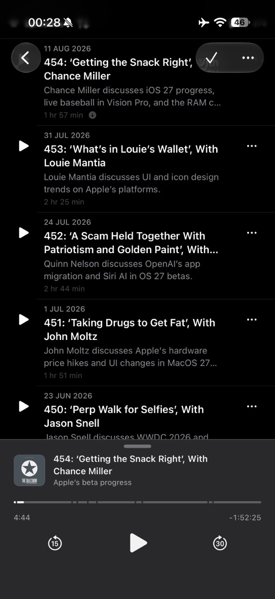 Current on iPhone